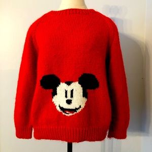 Vintage Hand Knit Mickey Disney Sweater